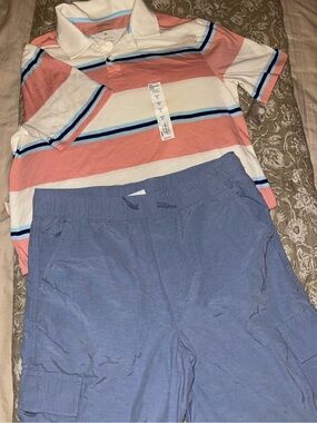 Boys Sonoma polo shirt and cargo shorts